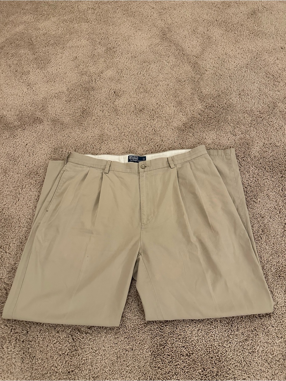 Ralph Lauren Polo Beige Cotton Chino Shorts with Navy Label